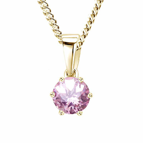 pink sapphire and ashes gold pendant