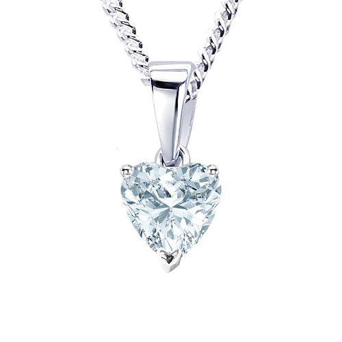 heart shaped white sapphire ashes necklace