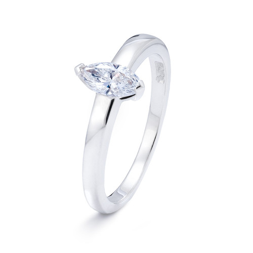 Diamond marquise ashes ring in sterling silver