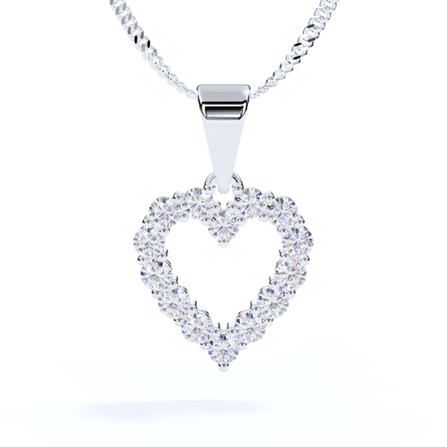 Heart Diamond Halo Pendant for Memorial Ashes in White Gold Heart Diamond Halo Pendant for Memorial Ashes in White Gold