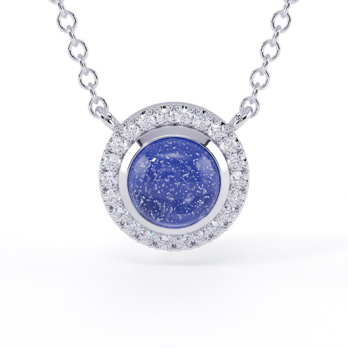 Diamond and Fused Glass Halo Pendant