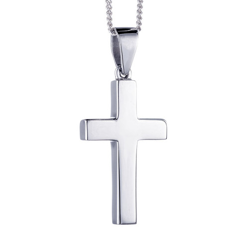 Silver Memorial Cross Pendant With Ashes