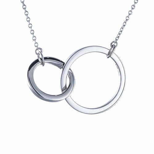 Silver Interlocking Rings Memorial Necklace For Cremation Ashes or Hair