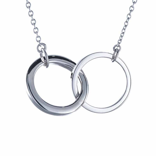 silver circles ring ashes necklace