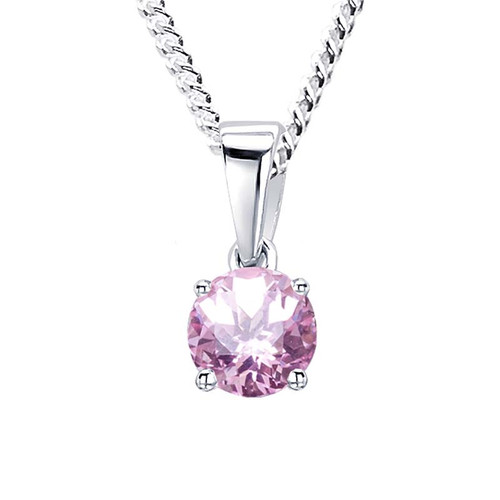 pink sapphire 4 claw ashes necklace