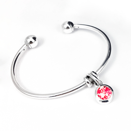 Silver Ashes Charm 'Cat pawprint' for Pandora bracelets