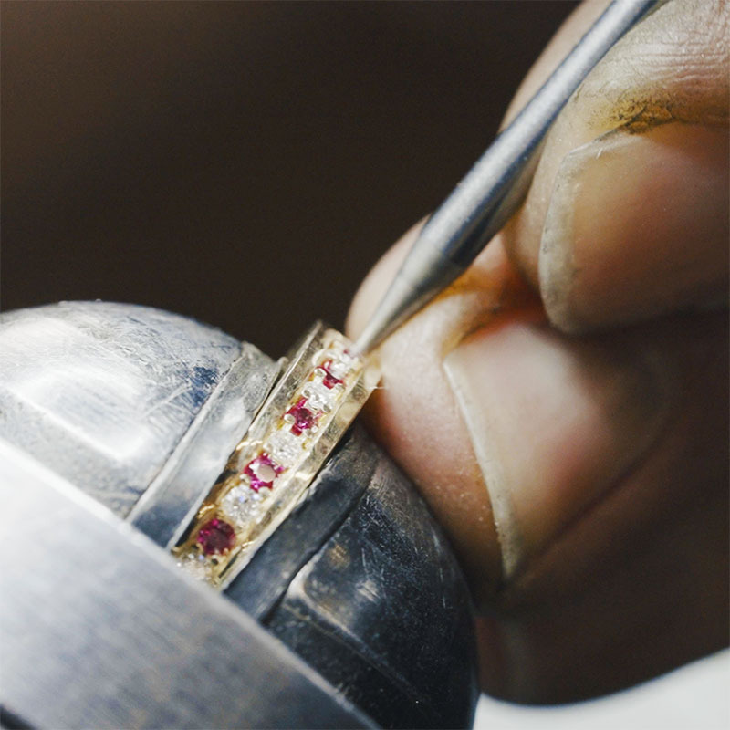 Setting Ruby and Diamond Eternity Ring