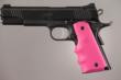 Hogue Colt Government Grips .45 1911 Rubber Grips with Finger Grooves - Pink