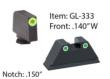 Amerigo Custom Combination Tall Suppressor Height Set - All Glock Models Except 42 43 / Front Tritium - Green / Front Outline - LumiGreen / Rear Trit