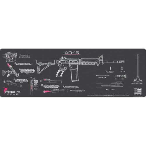 AR-15 INSTRUCTIONAL PROMAT - CHARCOAL GRAY/PINK