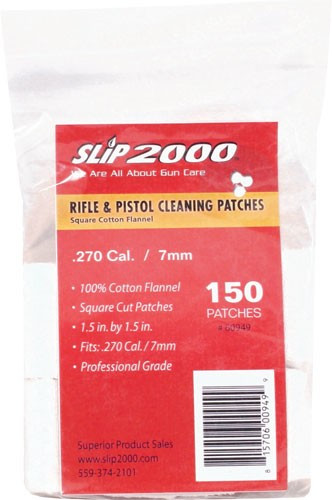 1.5" SQUARE .270/7MM 150-PACKSLIP 2000 CLEANING PATCHES 