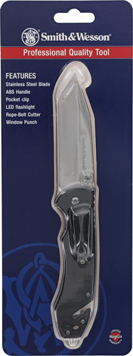 " W/LED FLASHLIGHT PROMO Q4<S&W KNIFE EDC CLIP FOLDER 3.25 