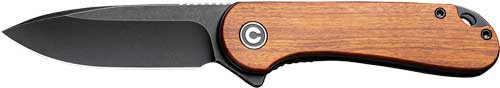 WOOD/BLACK STNWSH D2 LNR LOCKCIVIVI KNIFE ELEMENTUM 2.96" 