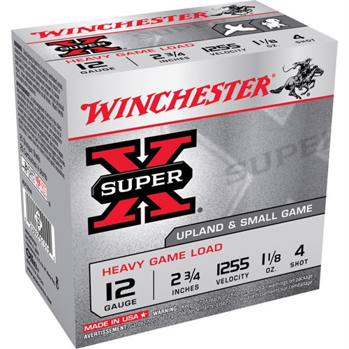 SUPER-X GAME LOAD 12 GAUGE 2-3/4'' 1-1/8 OZ #4 SHOT 25/BOX