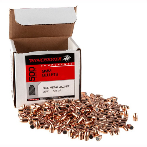 FULL METAL JACKET FLAT BASE 9MM (0.355'') 124GR FMJFB 500/BOX