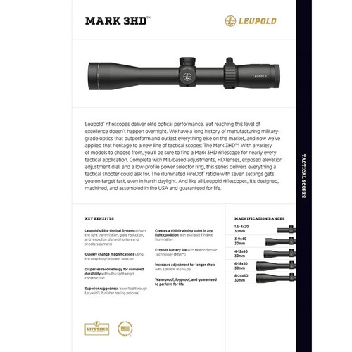 MARK 3HD 6-18X50MM SFP P5 SIDE FOCUS TMR RETICLE BLACK
