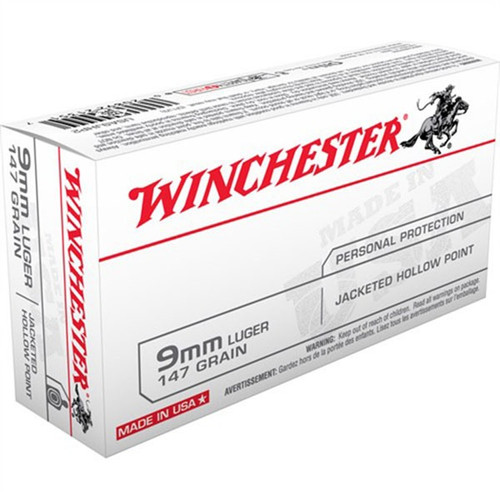 USA WHITE BOX 9MM LUGER 147GR JHP 50/BOX