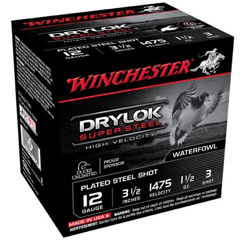WINCHESTER DRYLOK SUPER STEEL HV 12GA 3.5'' 1-1/2OZ #3 25/BOX