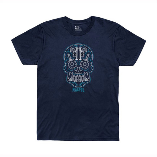 SUGAR SKULL BLEND T-SHIRT SM NAVY HEATHER