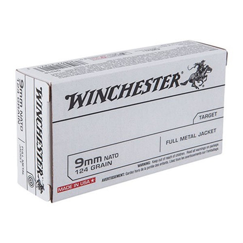USA WHITE BOX 9MM NATO 124GR FMJ 50/BOX