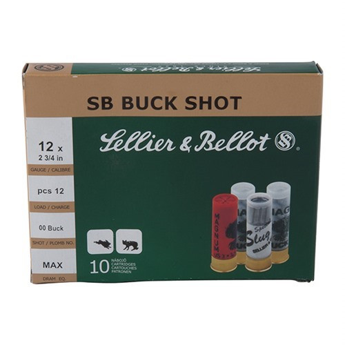 SELLIER & BELLOT 12GA 2-3/4 1-1/8OZ #1 BUCK 12 PELLETS 25/BX