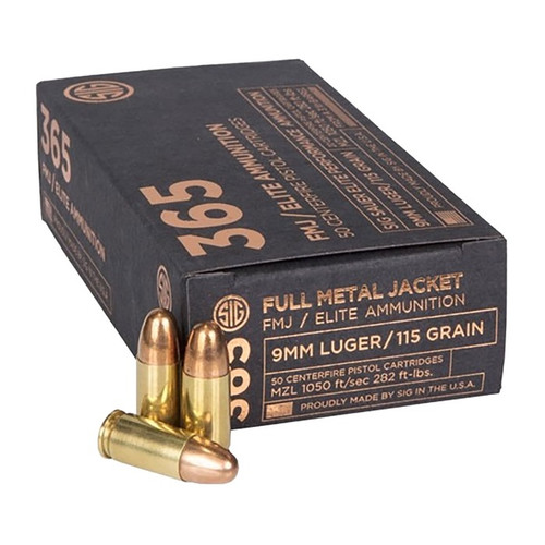 9MM LUGER 115GR FULL METAL JACKET 50/BOX Sig Sauer Inc.