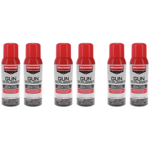 Birchwood Casey Gun Scrubber, Synthetic Safe Cleaner, 2 Pack, Aerosol Can, 10oz, 3 Packs of 2 BC-33304