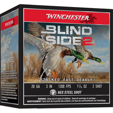 ND SIDE 2 20 GAUGE 3 1-1/16OZ #2 STEEL SHOT 25/BOX Ammo