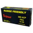 a Zinc Coated Steel Case Handgun Ammunition .380 ACP 95gr Brass Jacketed FMJ 50/ct Ammo