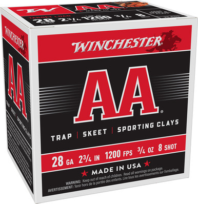 1200FPS 250RD CASE LOTWINCHESTER AA 28GA 2.75 3/4OZ Ammo