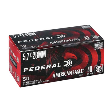 Federal 5.7x28mm 40gr FMJ Ammo 50 Round Box Consistent Accuracy eral 5.7x28mm 40gr FMJ 50 Round Box Consistent Accuracy Ammo
