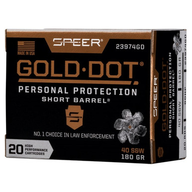 ER GOLD DOT 40 S&W 180GR HP SHORT BARREL 20BX Ammo