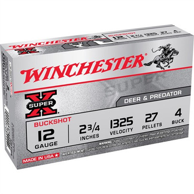 GAUGE 2-3/4 27 PELLETS #4 BUCK 5/BOX Ammo