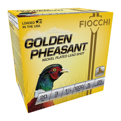 DEN PHEASANT 20GA 3 1-1/4 OZ #5 NICKEL PLATED SHOT 25/BOX Ammo