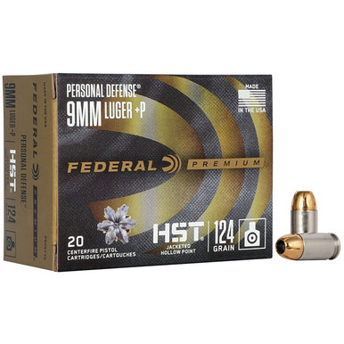  LUGER P 124GR HST JACKETED HOLLOW POINT 20/BOX Ammo