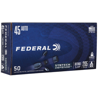  SYN DEF 45AUTO 205GR SJHP 50/BOX Ammo