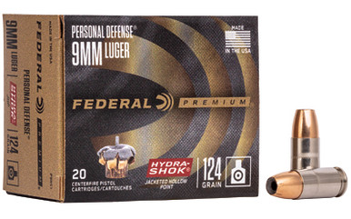  HYDRA-SHOK 9MM 124GR HP 20/BOX Ammo