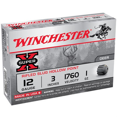 ER-X 12 GAUGE 3 1 OZ. RIFLED SLUG HOLLOW POINT 15/BOX Ammo