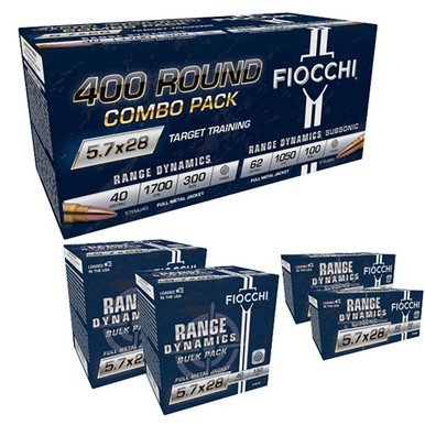 p Fiocchi 5.7x28mm Range Dynamics And Subsonic 400RD Pack Ammo