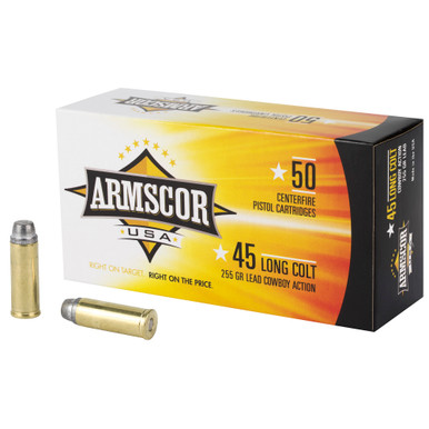SCOR 45LC 255GR LEAD 50/BOX Ammo