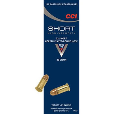 SHORT 29GR COPPER PLATED ROUND NOSE 100/BOX Ammo