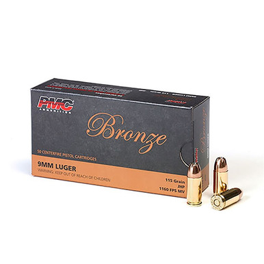  BRNZ 9MM 115GR JHP 50/BOX Ammo