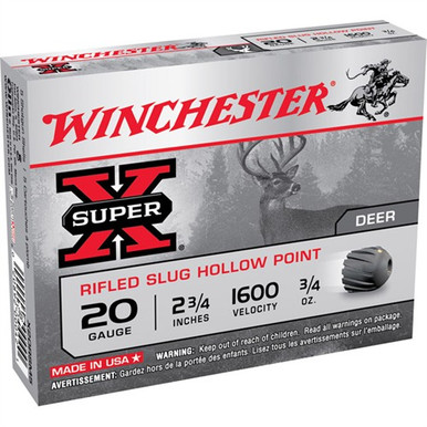 chester 20 GAUGE 2-3/4 3/4 OZ RIFLED SLUG 5/BOX Ammo