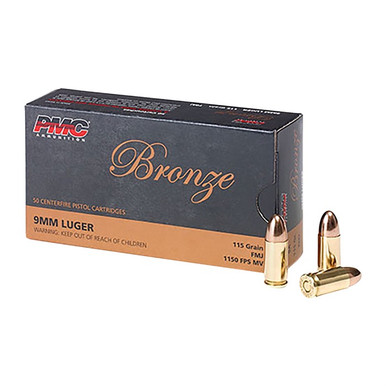  Ammunition 9MM LUGER 115GR FULL METAL JACKET 50/BOX Ammo