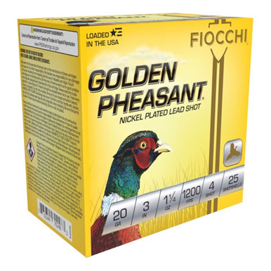 DEN PHEASANT 20GA 3 1-1/4 OZ #4 NICKEL PLATED SHOT 25/BX Ammo