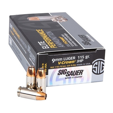  LUGER 115GR JACKETED HOLLOW POINT 50/BOX Sig Sauer Inc. Ammo