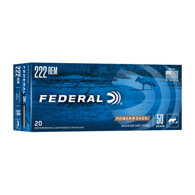 eral PowerShok 222REM 50 Grain Soft Point 20 Round Box 222A Ammo