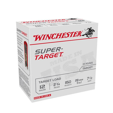 chester Ammunition Super Target 12 Gauge 2.75 #7.5 Shots 1 Oz Shotshell 25 Round Box TRGT11507 Winchester Ammunition Ammo
