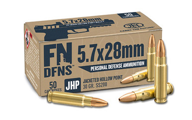 FN America 5.7x28mm 30gr JHP Personal Defense Ammo High Accuracy 50RD Box America 5.7x28mm 30gr JHP Personal Defense High Accuracy 50RD Box Ammo
