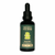 The image features a sleek Amber Glass 50ml CBD Oil bottle, set against a clean, white background. The bottle is filled with a rich, golden oil, and is adorned with a dark green label that highlights its key ingredients: Ashwagandha oil and Cannabis Indica. The dark green label adds a touch of sophistication and natural elegance to the bottle, which conveys a sense of wellness and tranquility. The minimalist design and clarity of the white background emphasize the purity and high quality of this holistic CBD oil blend, perfect for promoting relaxation and overall well-being.